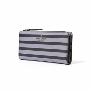 Kate Spade Black and Purple Striped Wallet